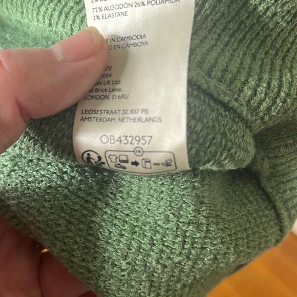 Free People Ottoman Slouchy Tunic Sweater Dress in Green Size Large - Picture 5 of 10